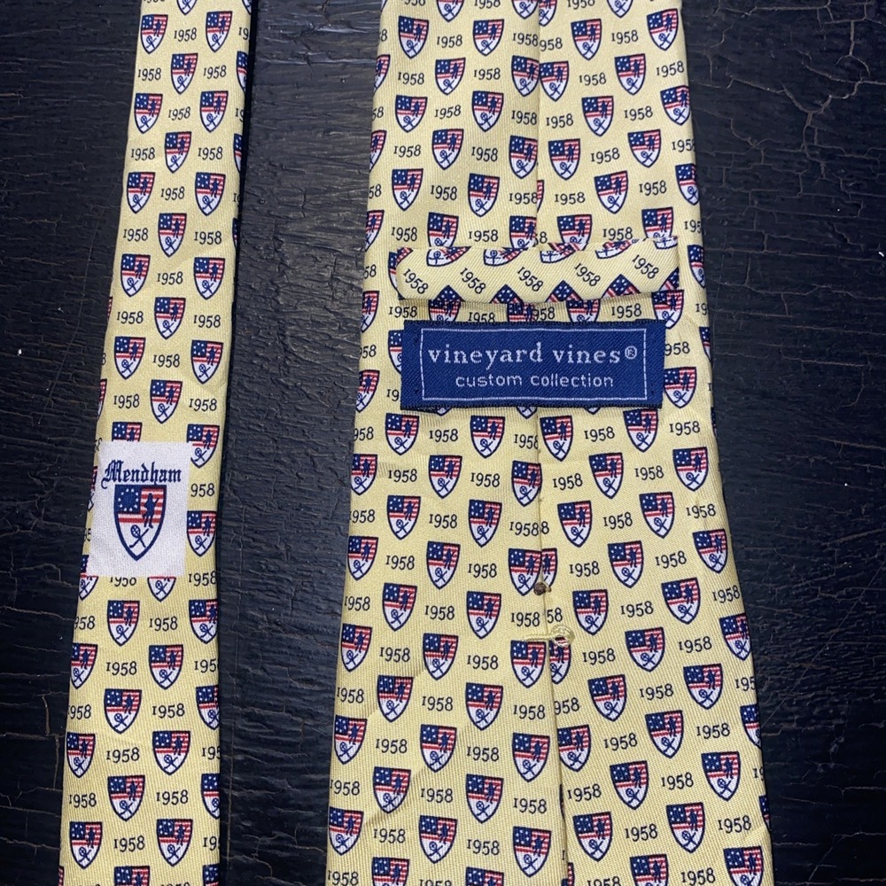 VINEYARD VINES MEN'S TIE‎ YELLOW/MENDHAM Width: 3.75" Length: 59"